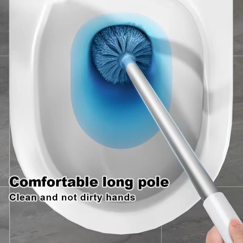 Wall Mounted Toilet Brush Set With Long Handle And Stand