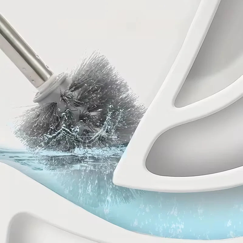Wall Mounted Toilet Brush Set With Long Handle And Stand