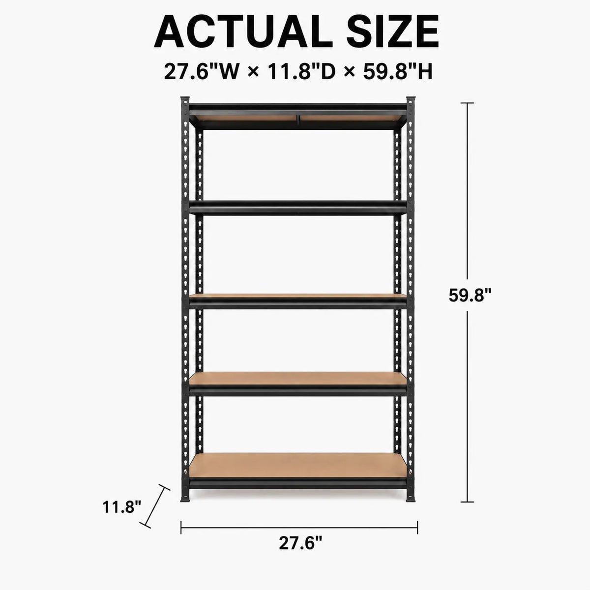 Five Tier Heavy Duty Metal Storage Rack For Garage Organization