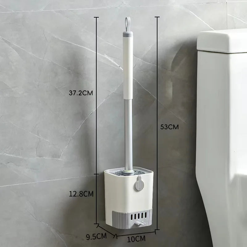 Wall Mounted Toilet Brush Set With Long Handle And Stand