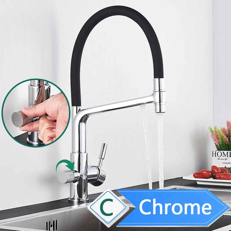 Rozin 3 Way Pull Out Kitchen Faucet With Water Filter