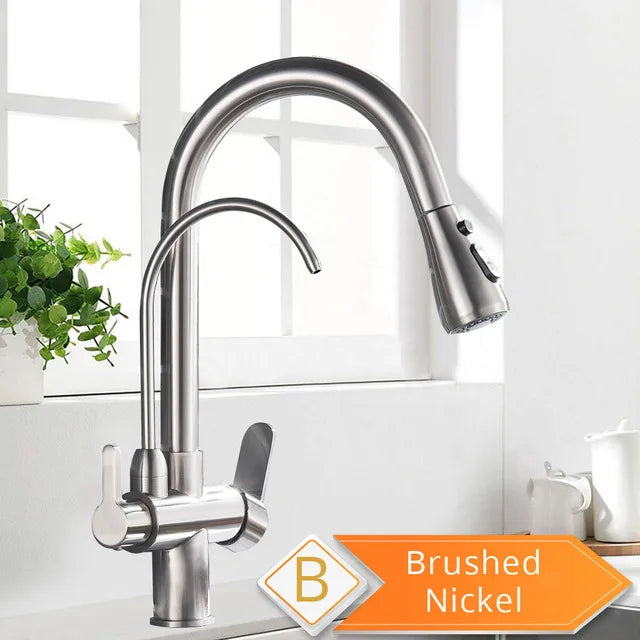 Rozin 3 Way Pull Out Kitchen Faucet With Water Filter