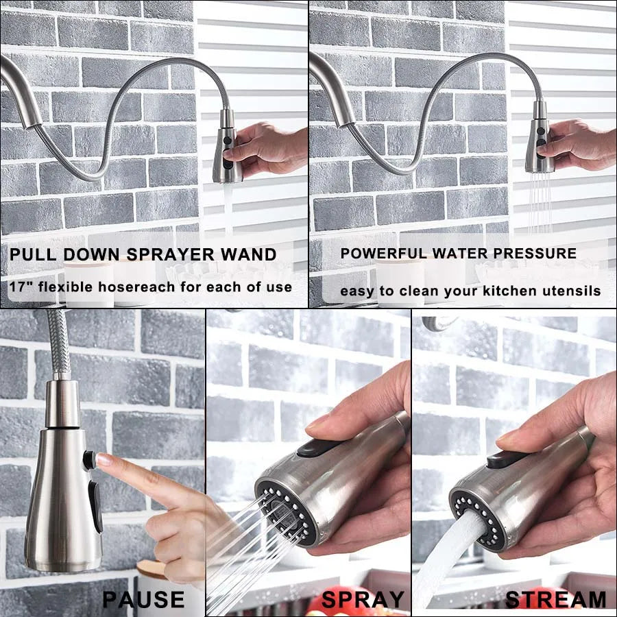 Rozin 3 Way Pull Out Kitchen Faucet With Water Filter