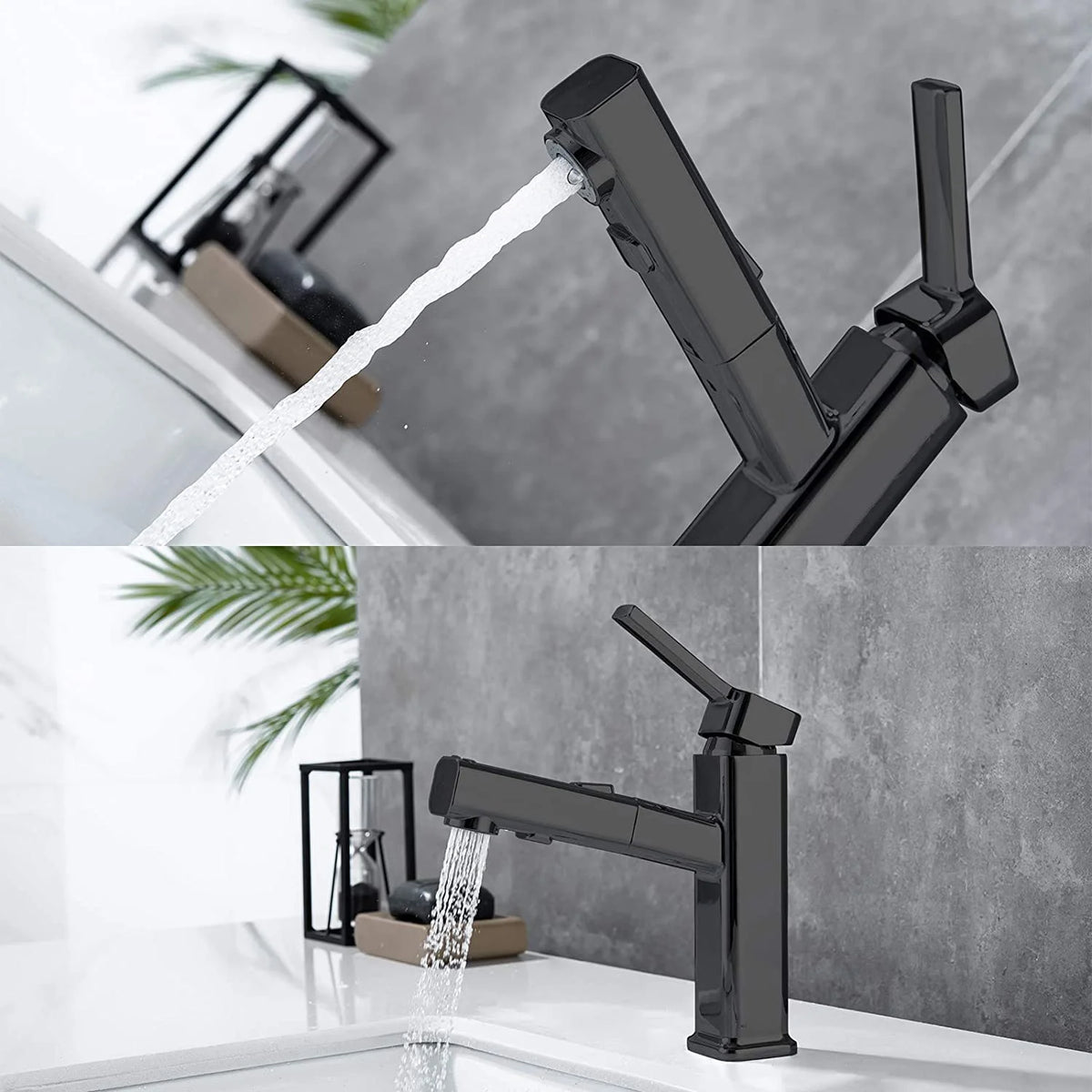 DQOK Pull Out Brass Basin Faucet Hot And Cold Water