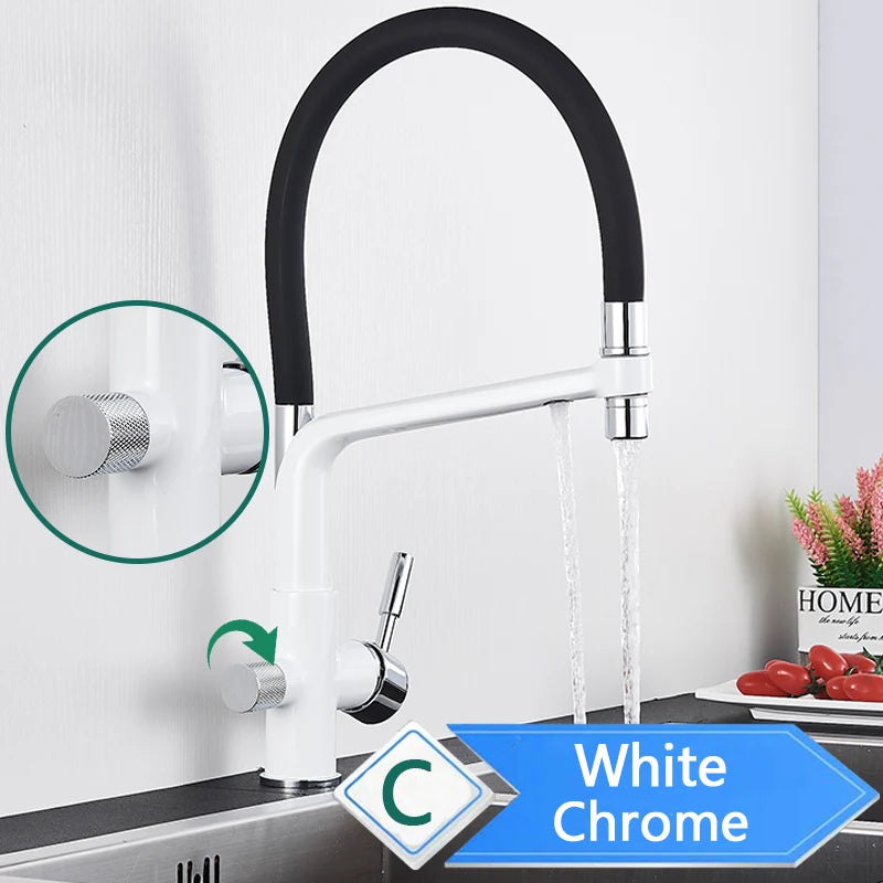 Rozin 3 Way Pull Out Kitchen Faucet With Water Filter