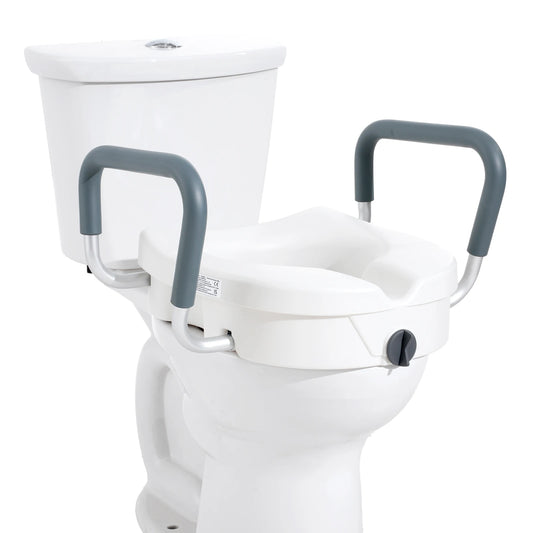 SucceBuy Raised Toilet Seat With Secure Twist Lock Installation