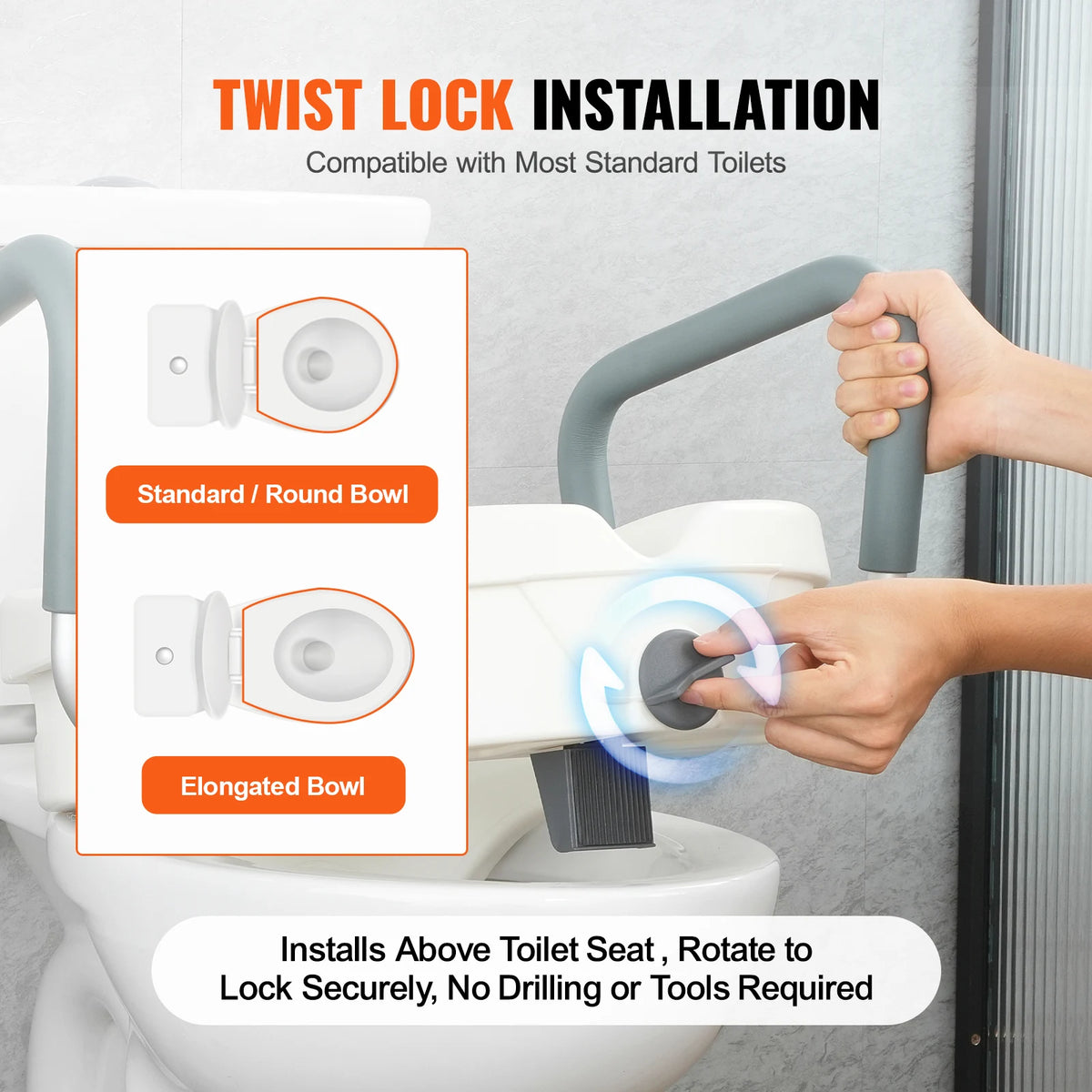 SucceBuy Comfortable Raised Toilet Seat With Slow Close Lid