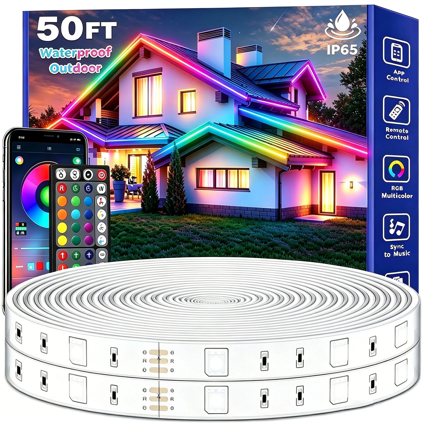 Ailbton Waterproof Rgb Led Strip Lights With App Control