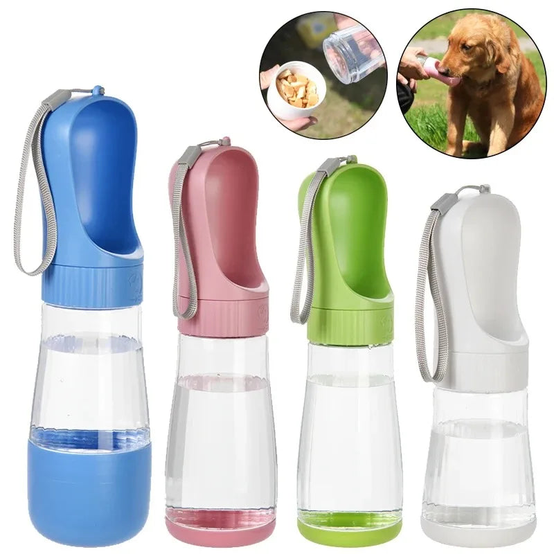 Portable Dog Water Bottle With Food Container For Pets