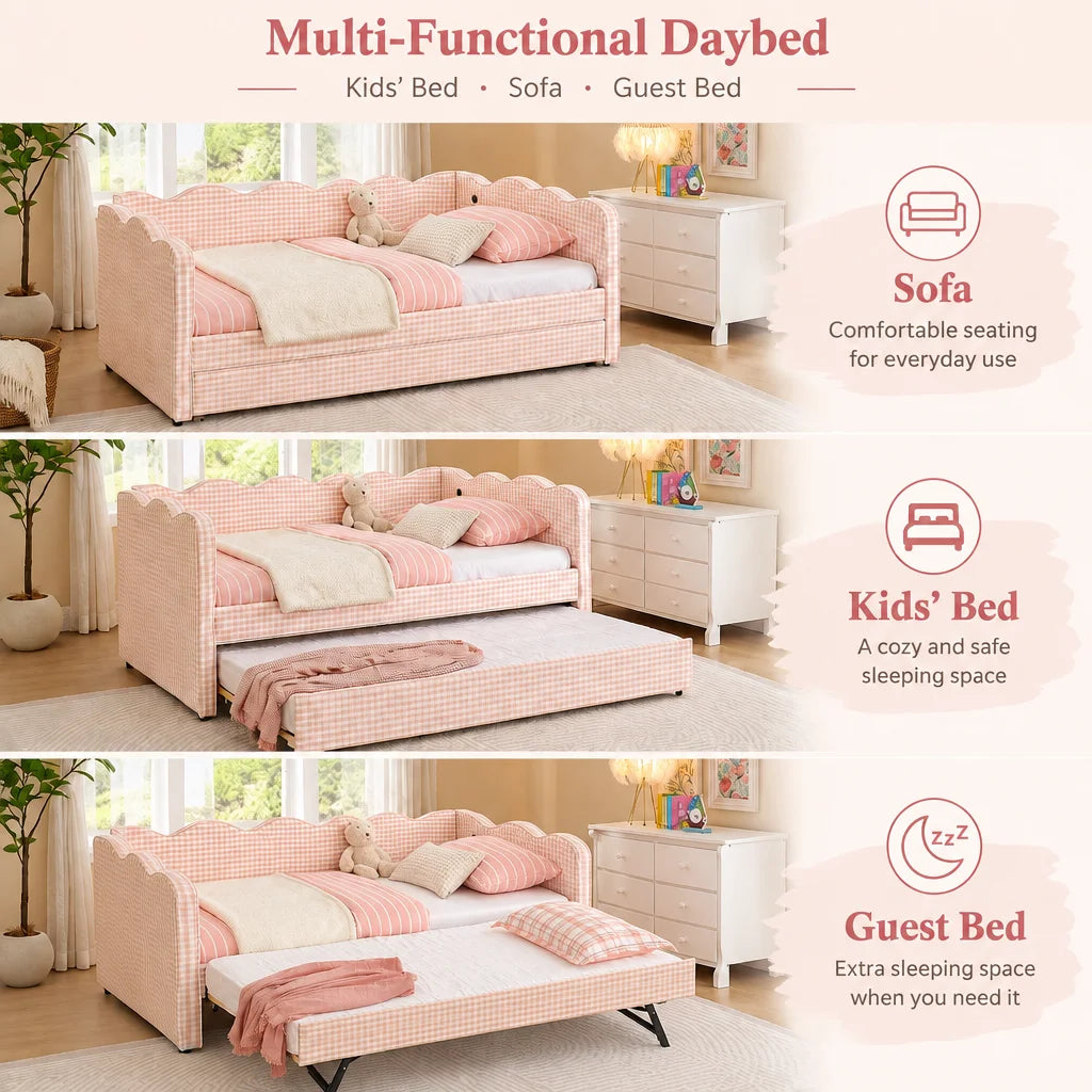Daybed Sofa Bed With Trundle And Built In USB Charging