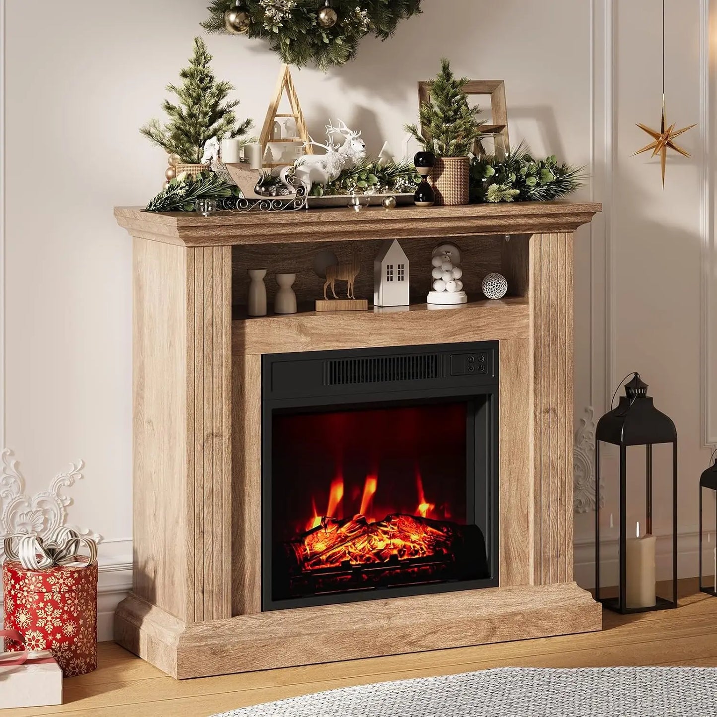 Freestanding Electric Fireplace TV Stand With Heater And Remote