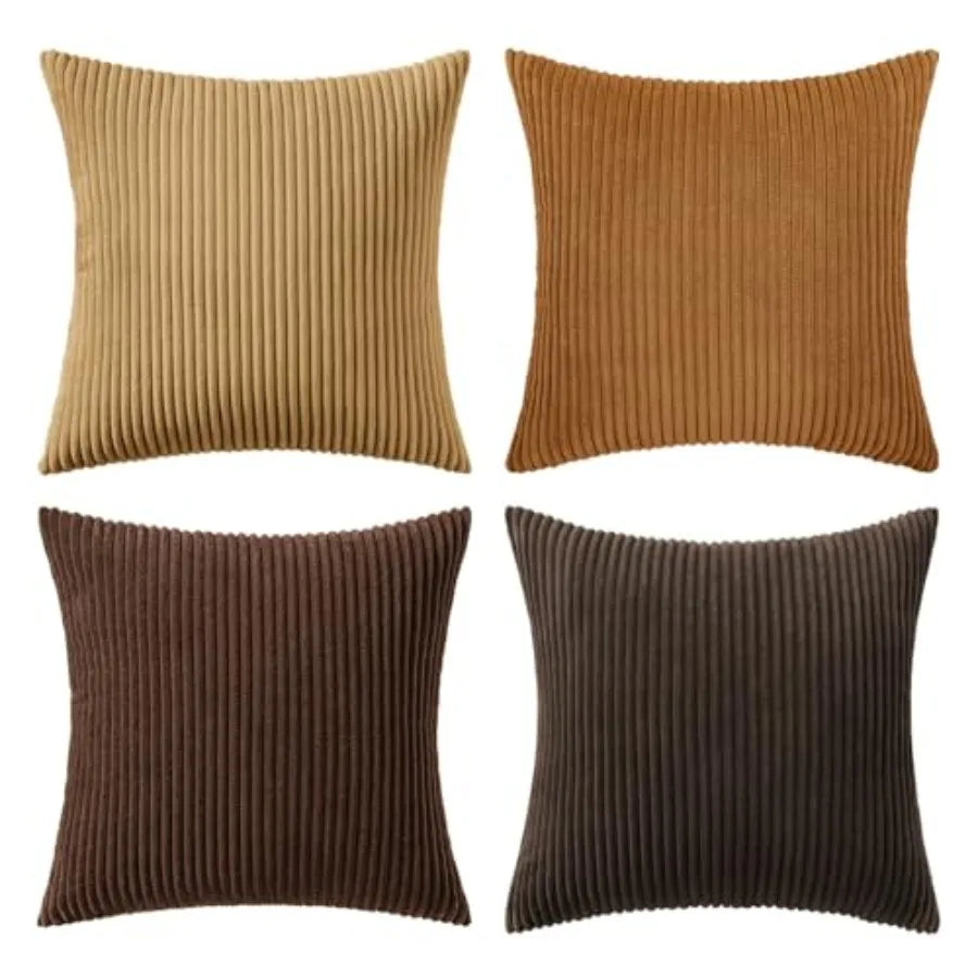 Modern Farmhouse Corduroy Throw Pillow Covers For Home Decor