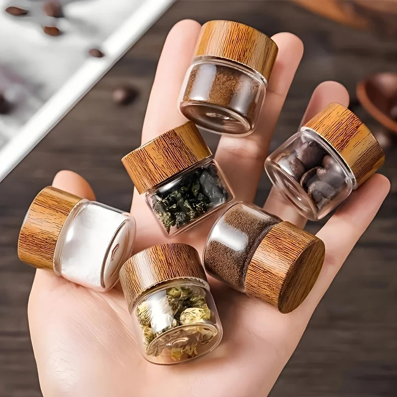 6 Pack Mini Glass Dispenser Bottles Portable Travel Containers