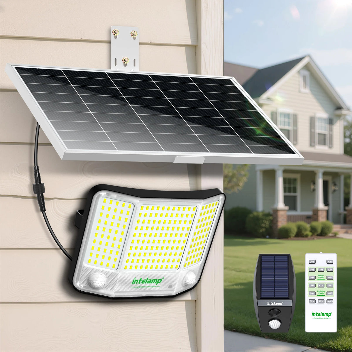 Intelamp Solar LED Flood Lights With Motion Sensor For Outdoor