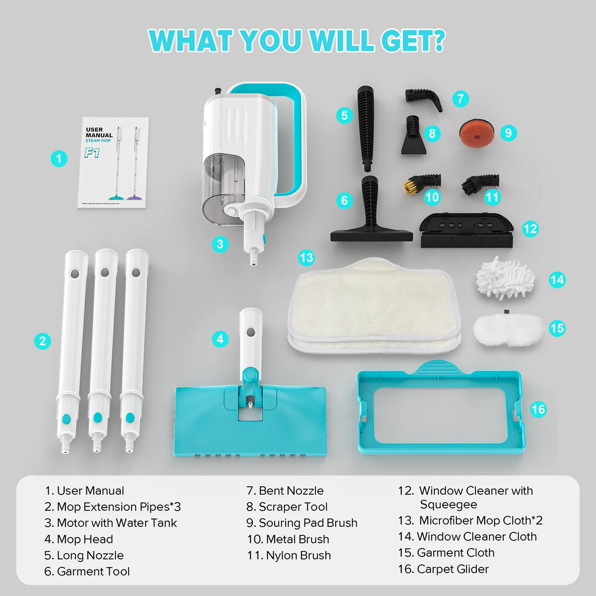 Yisora F1 Steam Mop 1200W Detachable Cleaner For Household