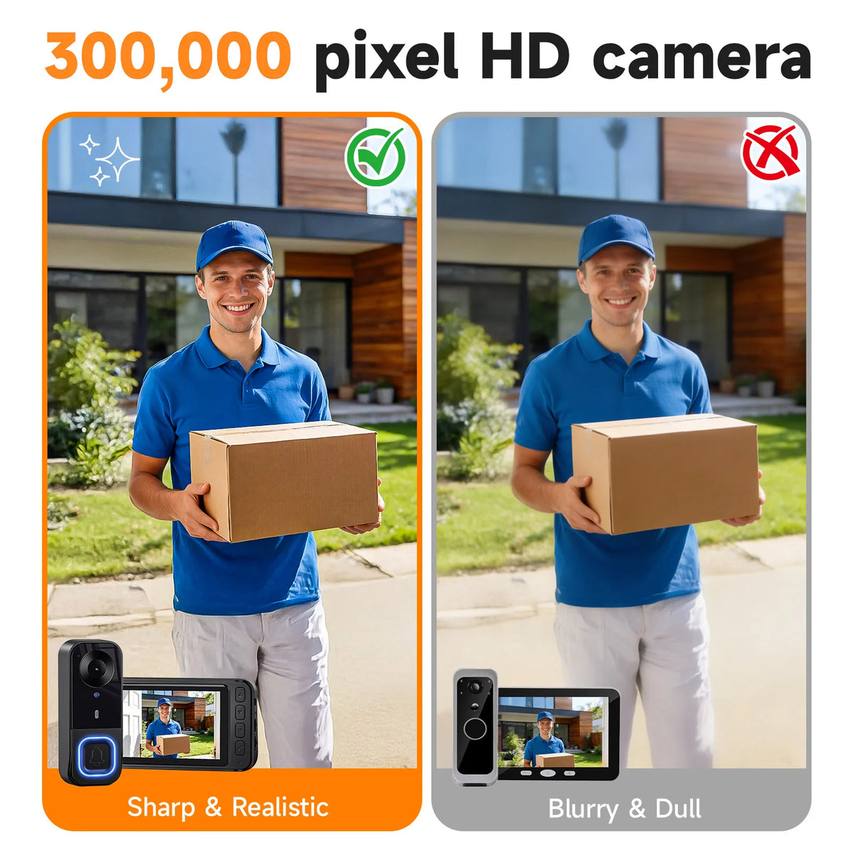 Wireless Video Doorbell With Two Way Audio And Night Vision