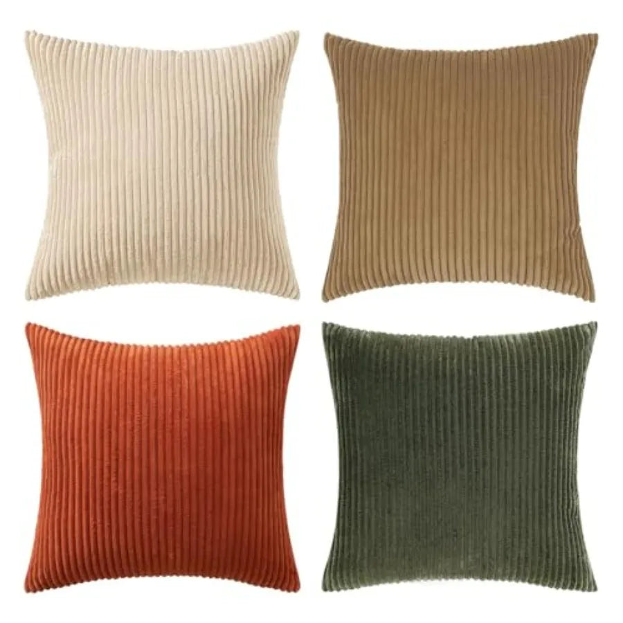 Modern Farmhouse Corduroy Throw Pillow Covers For Home Decor