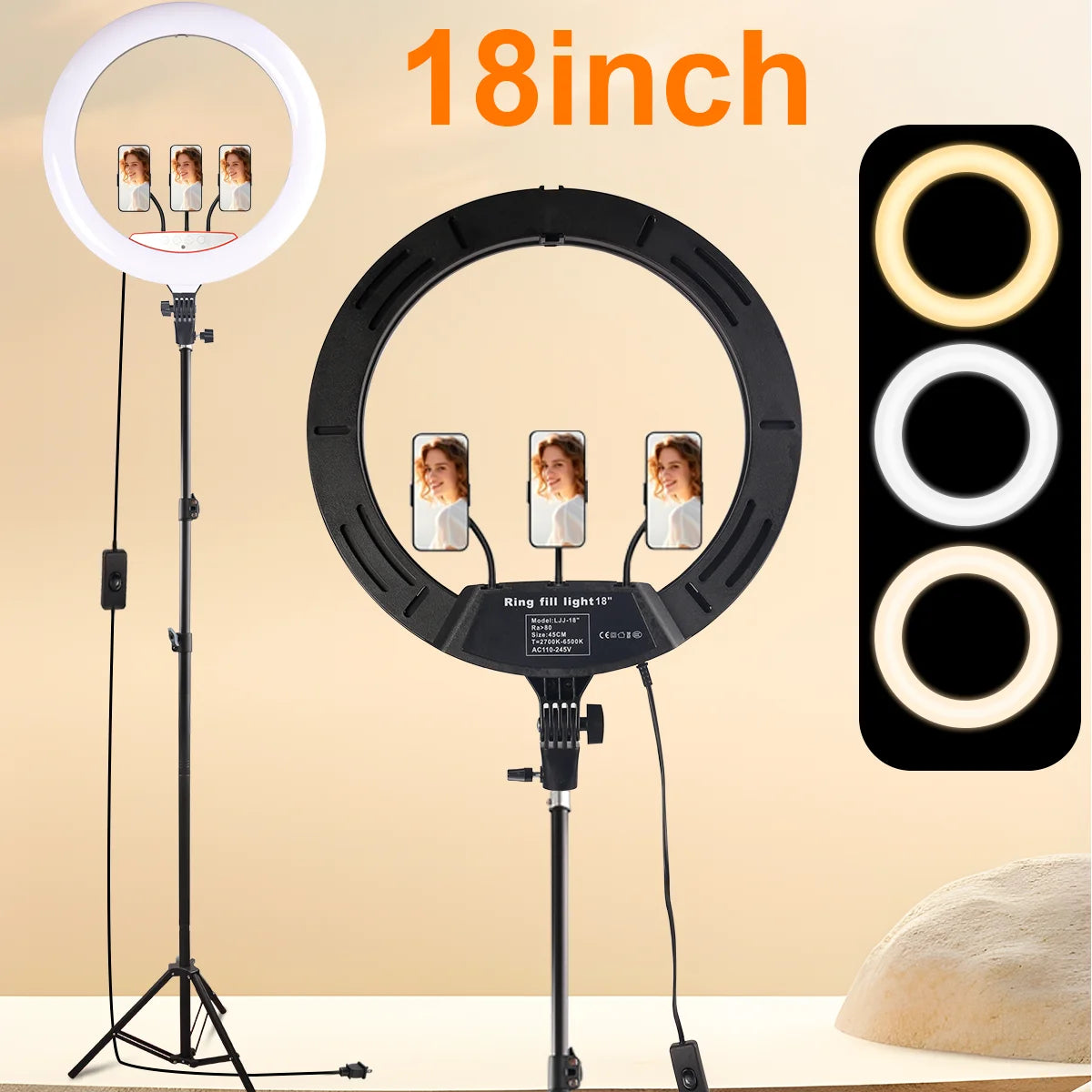 UEGOGO Adjustable Ring Light With Tripod And Phone Mounts
