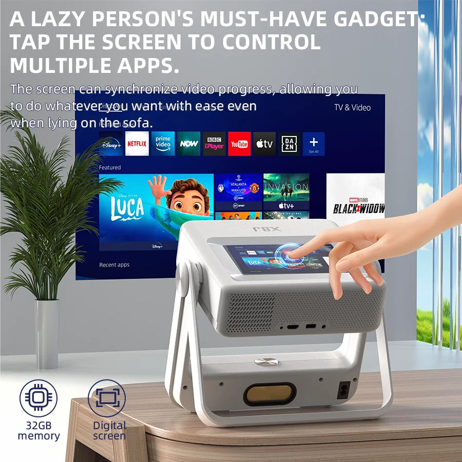 XBJ A5Pro 1080P Portable Projector With Wifi6 Auto Focus