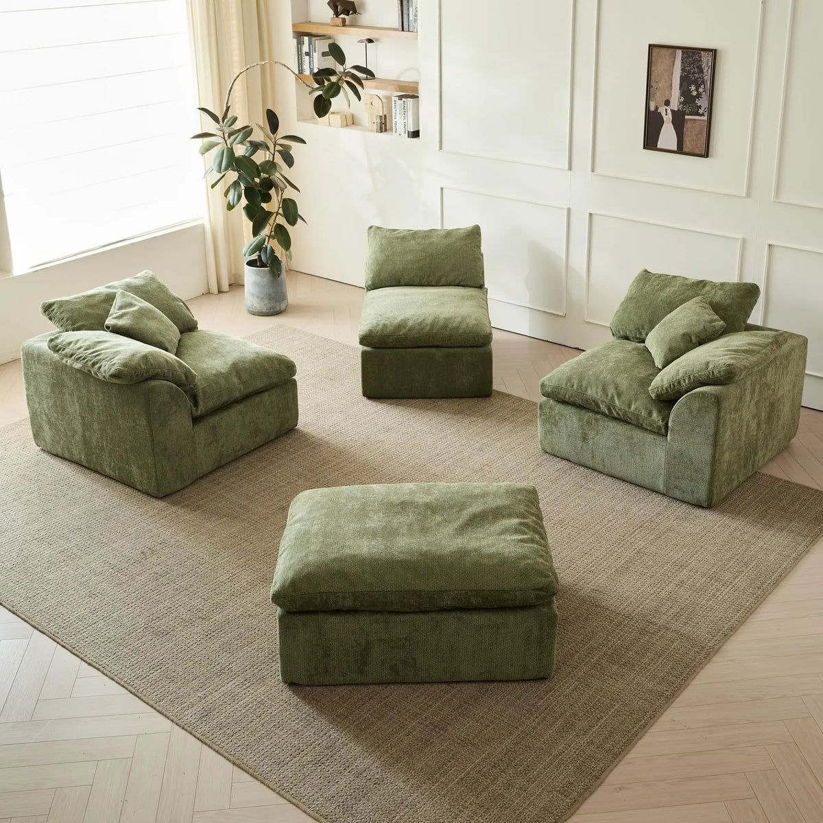 Yeflixvrau Contemporary L Shaped Modular Sectional Sofa