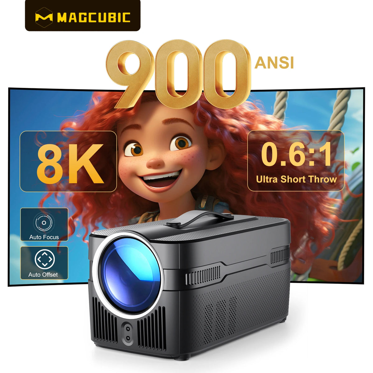 Magcubic Auto Focus Ultra Short Throw 1080P Home Projector