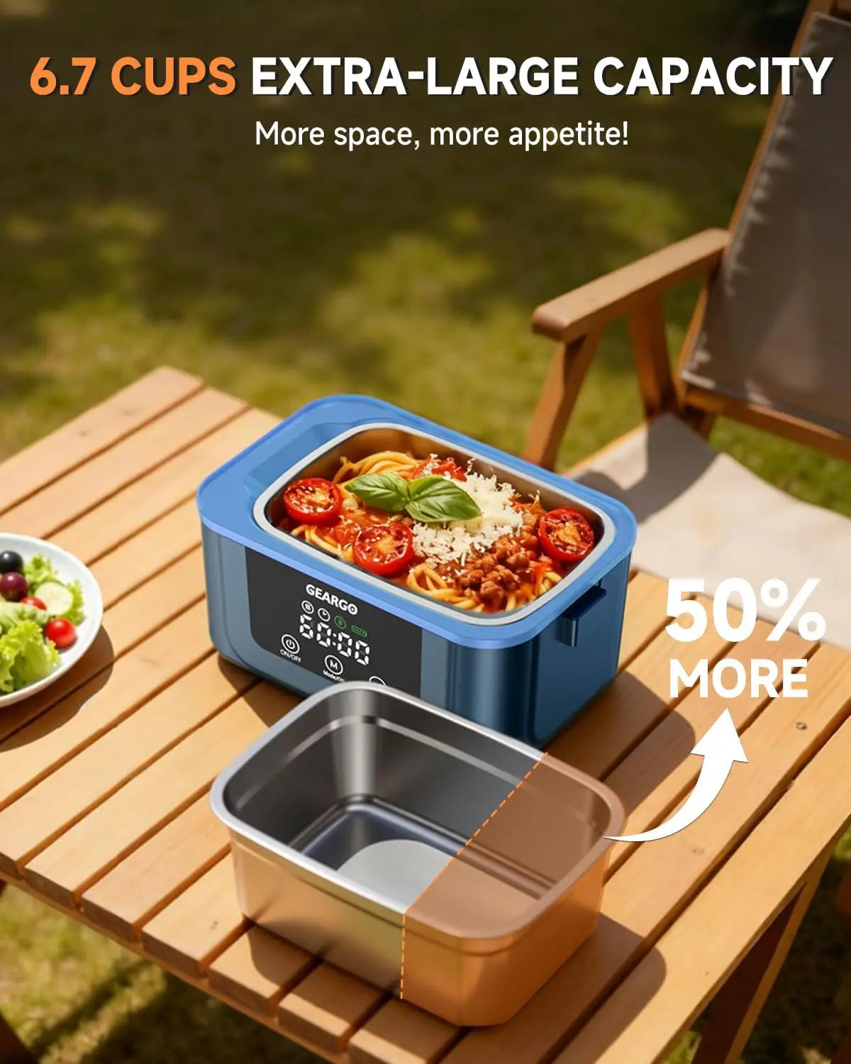 Cordless Rechargeable Electric Heated Lunch Box With Cooling System