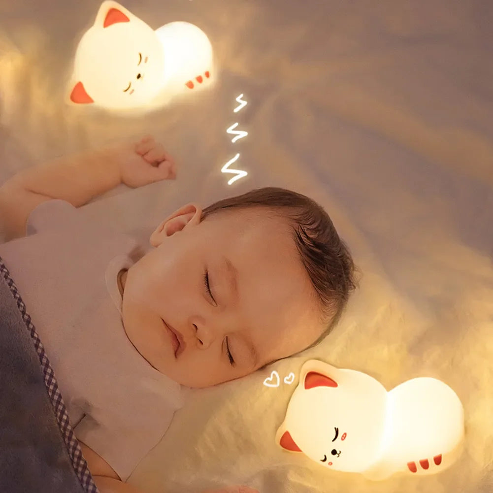LED Barz Rechargeable Silicone Cat Night Light Touch Control Lamp
