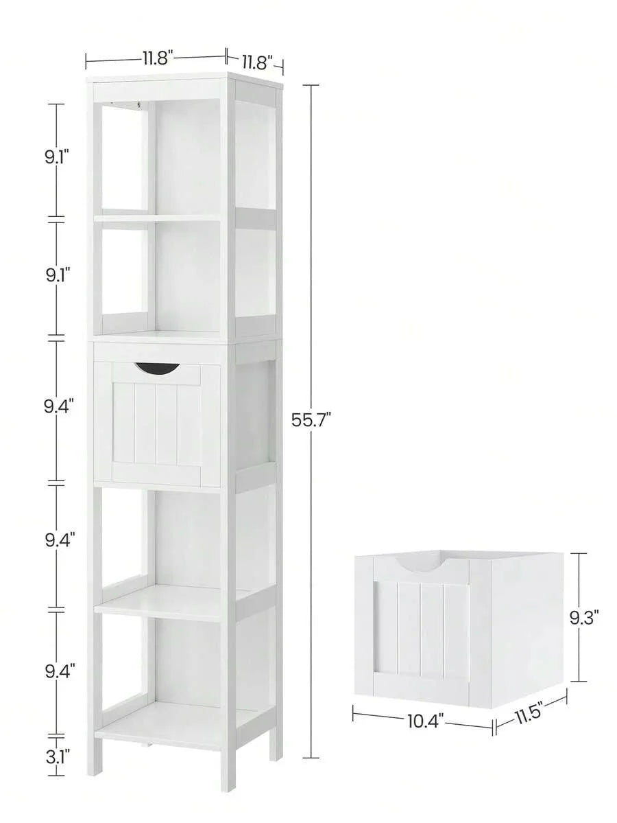 Metal Bathroom Corner Cabinet With Storage Organizer And Drawers