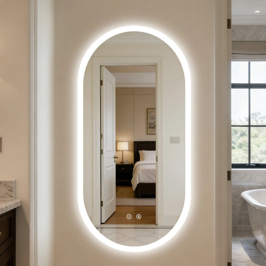 BORWART Smart LED Bathroom Mirror With Anti Fog Dimmable Lighting