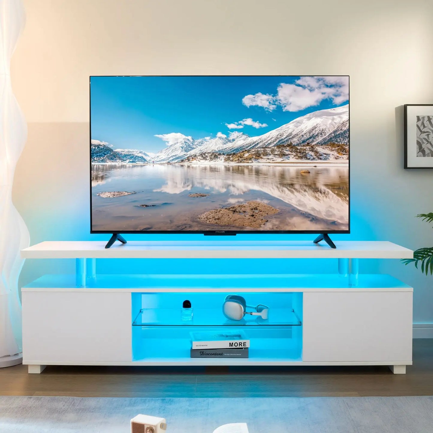 Cubehom Modern Wooden TV Stand With Storage Entertainment Console
