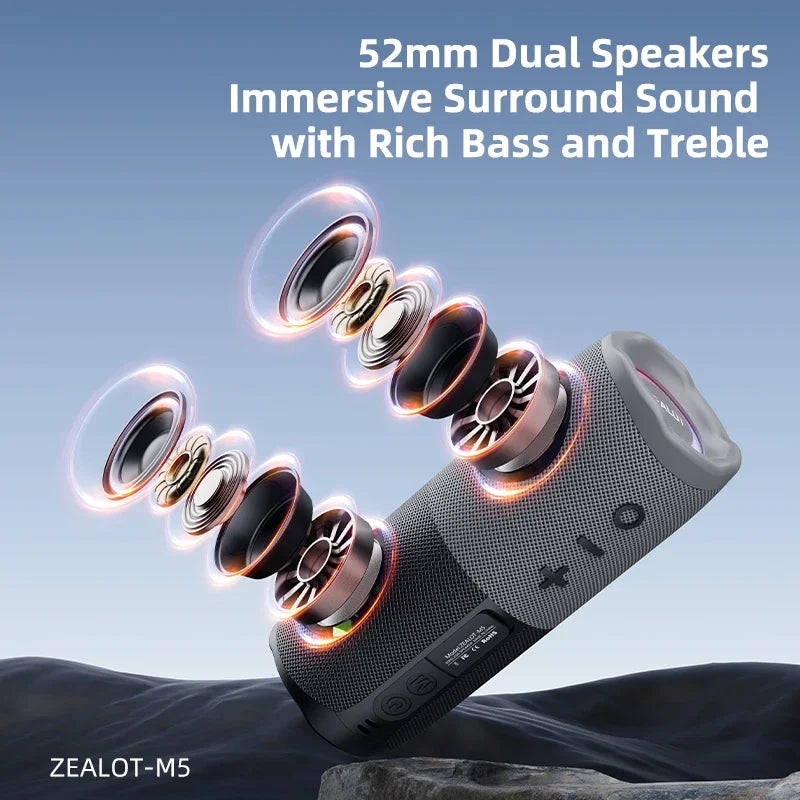 Zealot M5 Magnetic Bluetooth Speaker Power Bank and RGB Lights