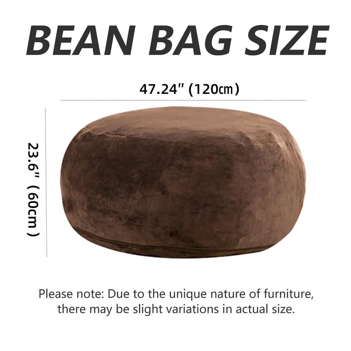 Memory Foam Beanbag Chair With Washable Flannel Cover For Bedrooms