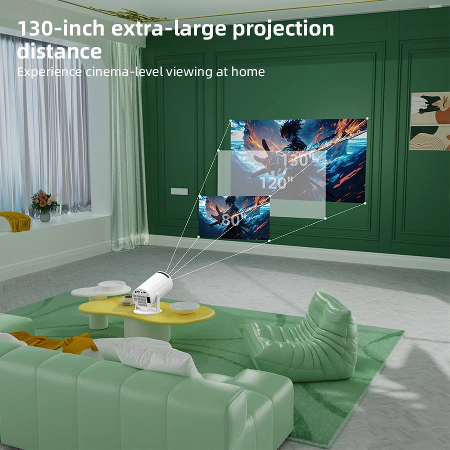 Portable Smart LED Projector Featuring 4K Decoding Android System