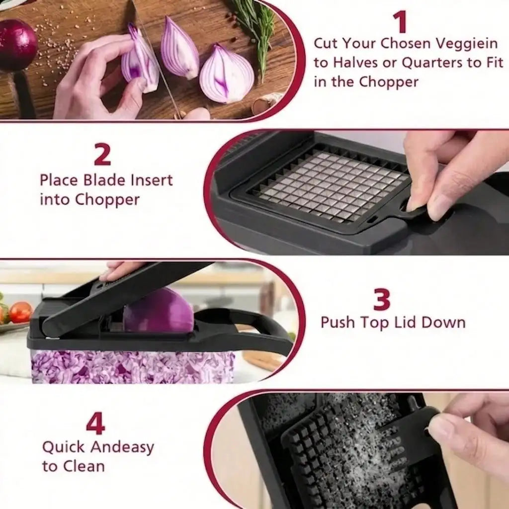 Professional 16-In-1 Vegetable Slicer Multi-Functional Chopper With 8 Blades