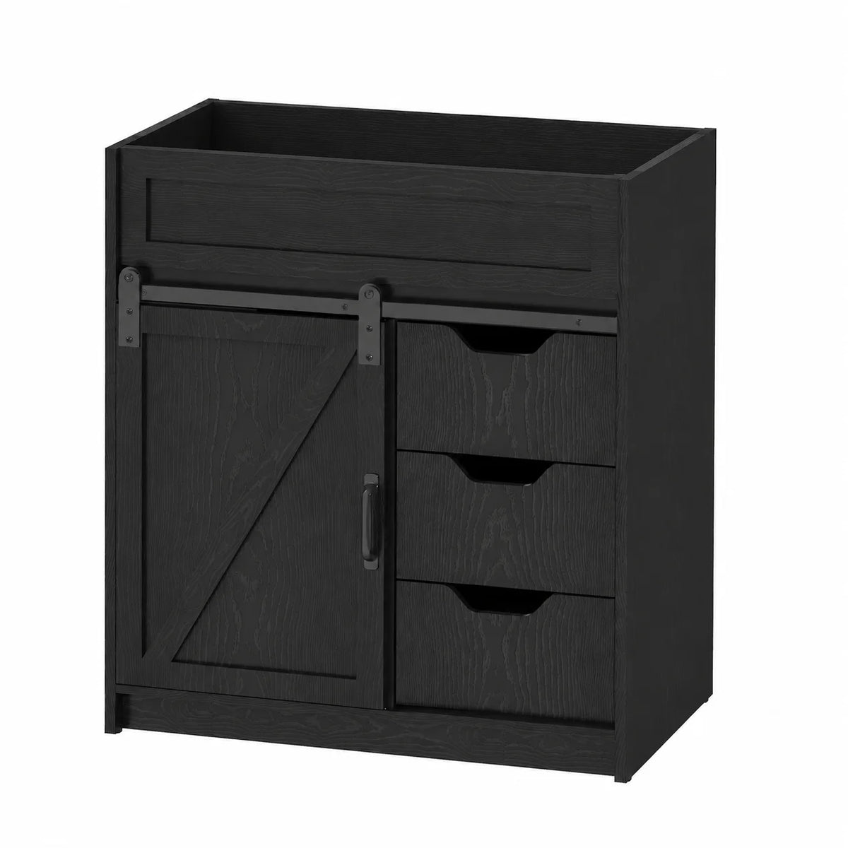 EVOKEDEN Farmhouse Bathroom Vanity With Sink Barn Door And Drawers