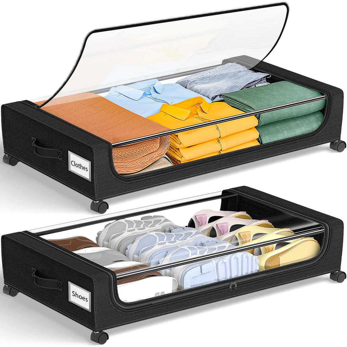 Under Bed Storage Containers With Wheels And Clear Lids