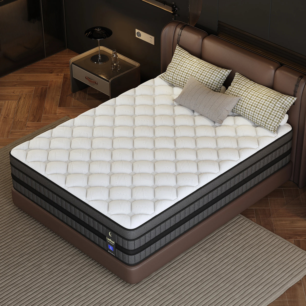 LAYROAD Memory Foam Hybrid Mattress With Pocket Springs Medium Firm
