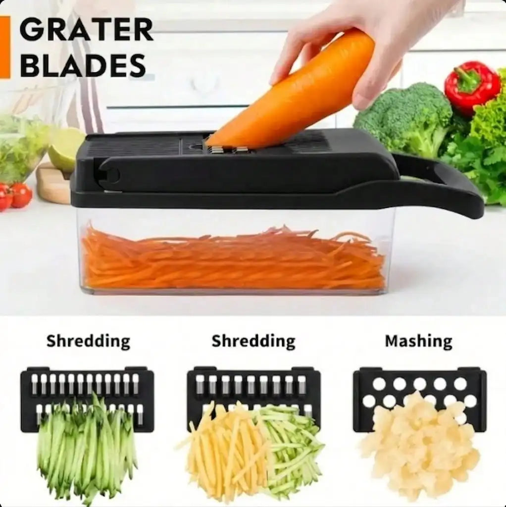 Professional 16-In-1 Vegetable Slicer Multi-Functional Chopper With 8 Blades