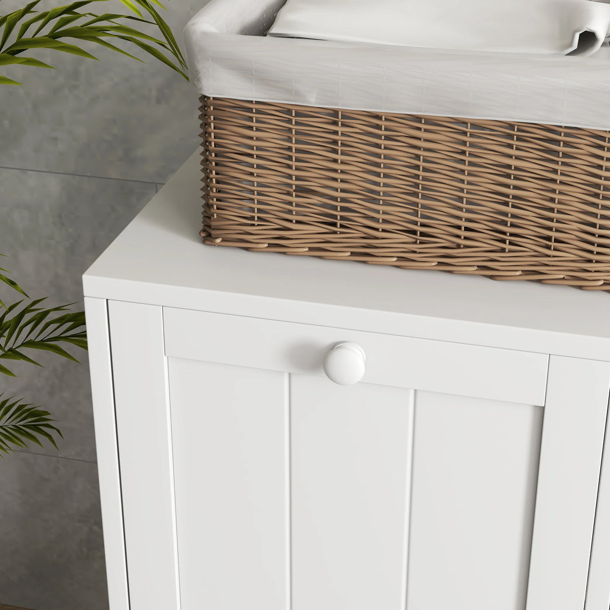 Kleankin Double Tilt Out Laundry Hamper Cabinet With Storage