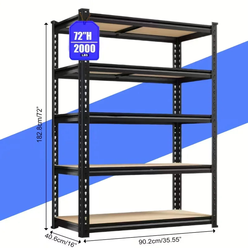 Heavy Duty Adjustable Metal Garage Shelving Unit For Secure Item Organization