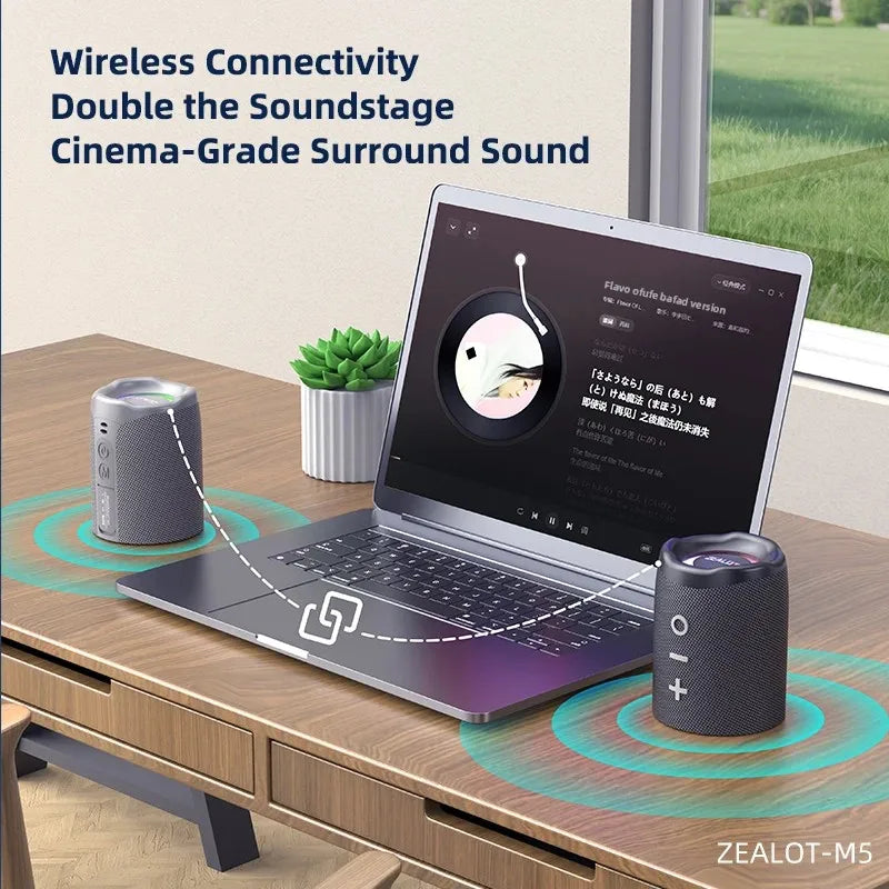 Zealot M5 Magnetic Bluetooth Speaker Power Bank and RGB Lights