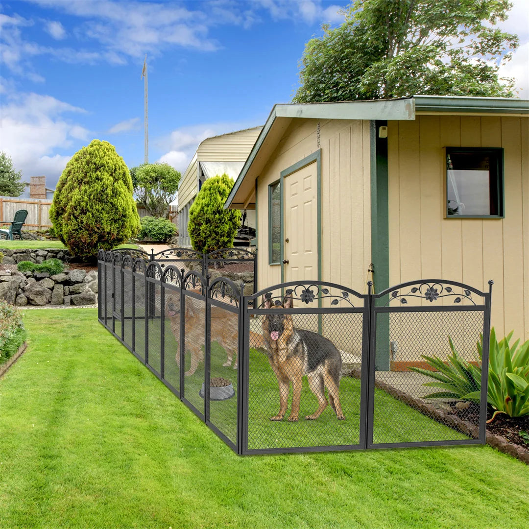 BINGOPAW Heavy Duty Dog Playpen Metal Fence Indoor Outdoor