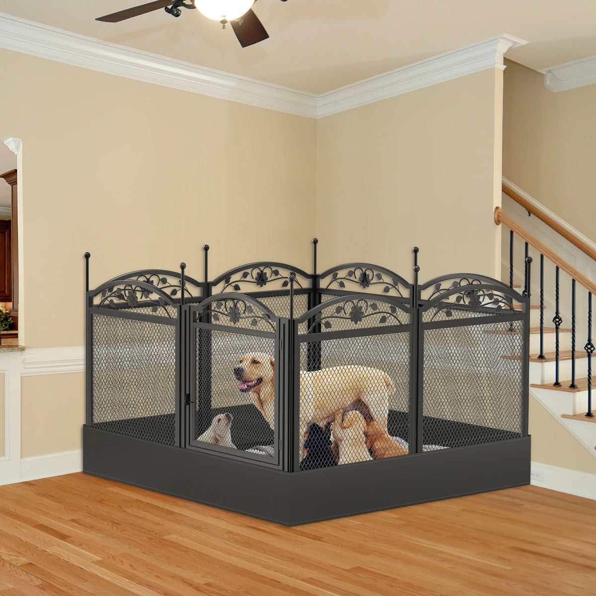BINGOPAW Heavy Duty Dog Playpen Metal Fence Indoor Outdoor