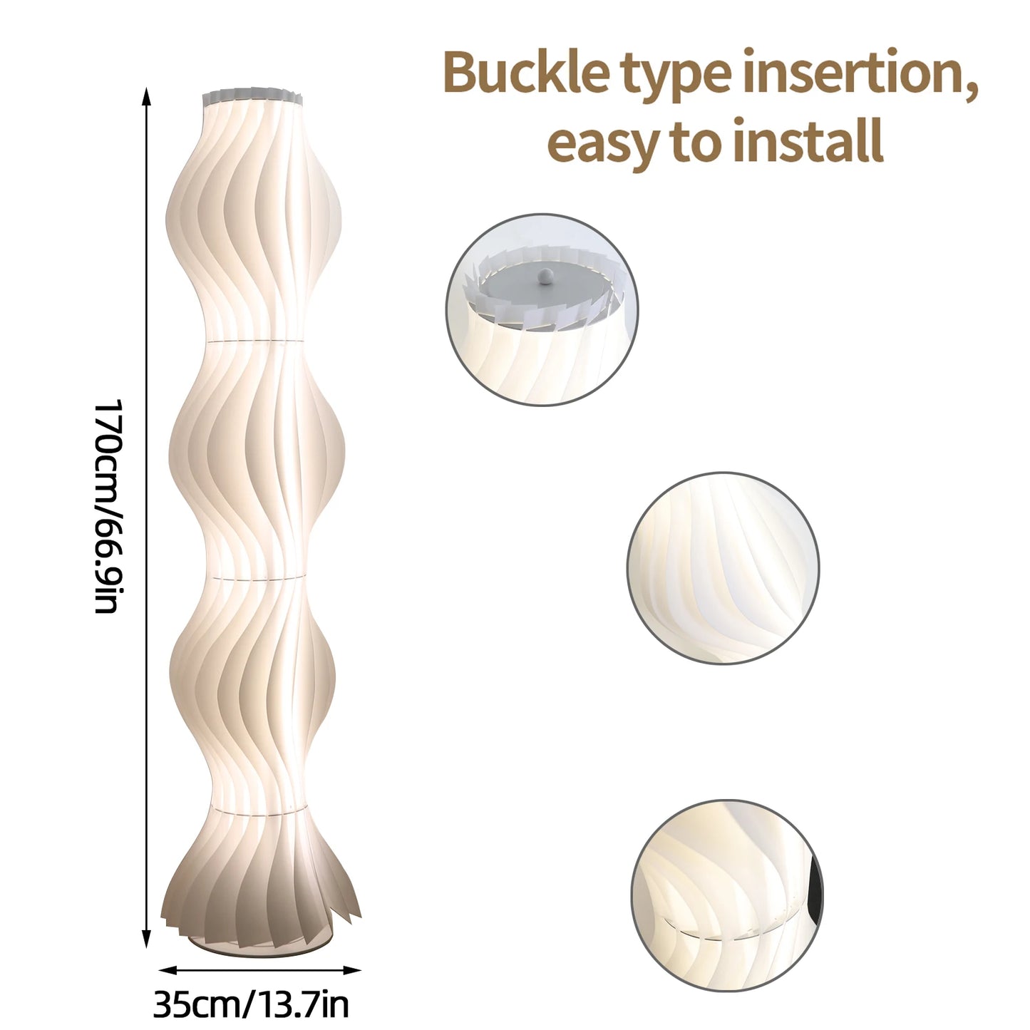 Nordic Style Pleated Floor Lamp For Ambient Living Area