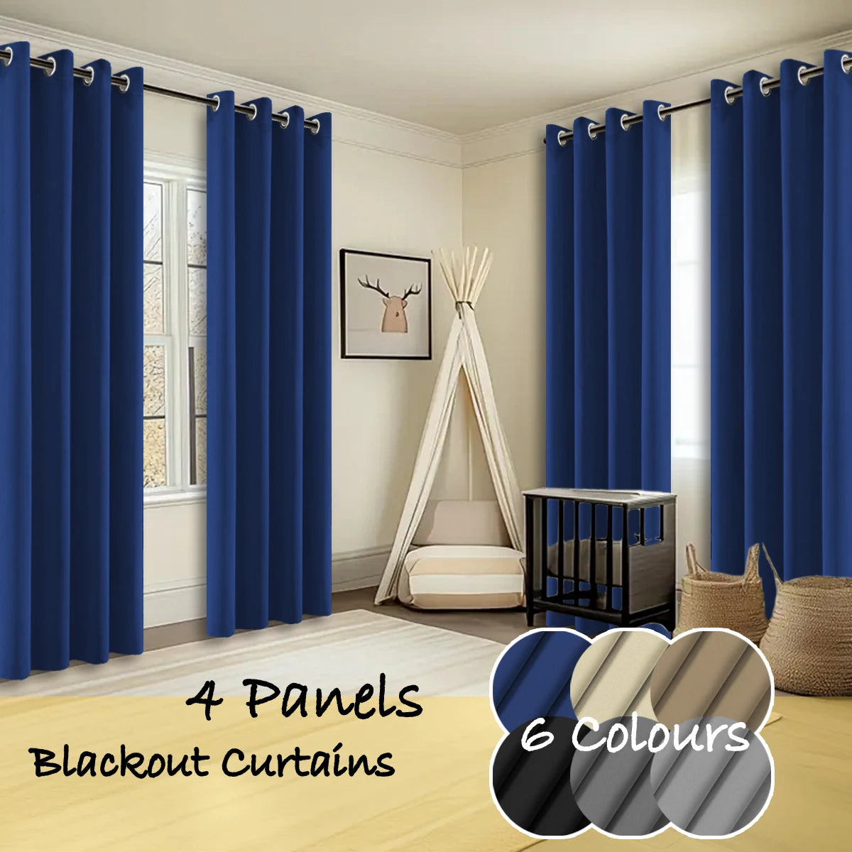 Thermal Insulated Blackout Curtains With Ring Top Panels