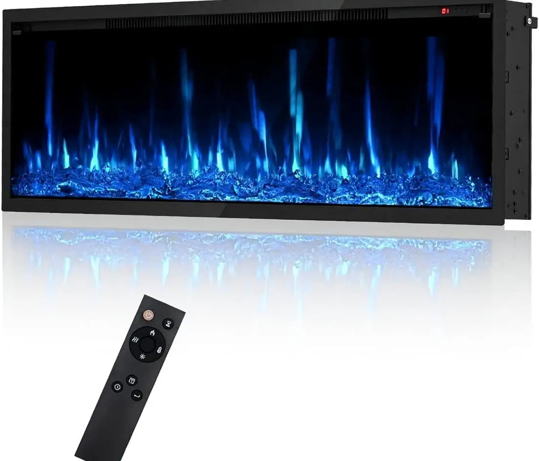 Twister Wall Mounted Electric Fireplace Insert With Remote And Logs