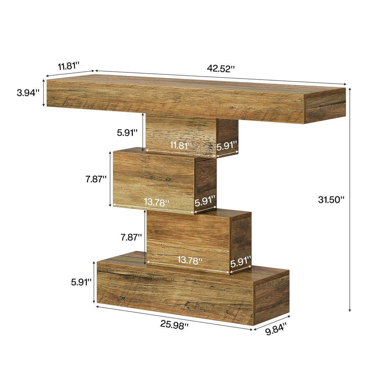 Tribesigns Farmhouse Console Table With Geometric Base For Entryway