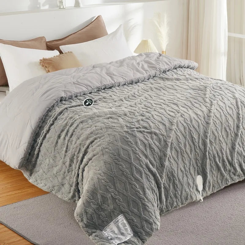 Dual Zone Electric Heated Blanket With Sherpa And Wireless Controller