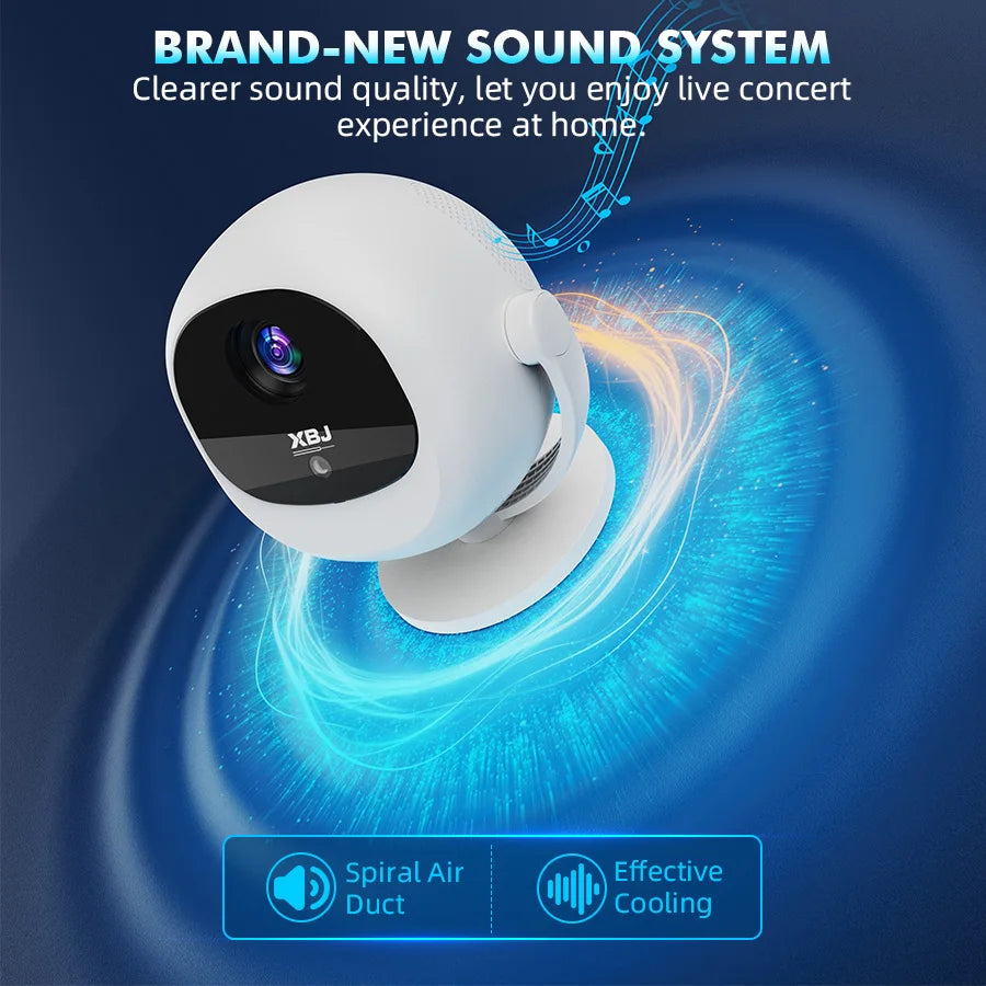 Portable Smart Projector Featuring 4K Support Auto Focus And Bluetooth