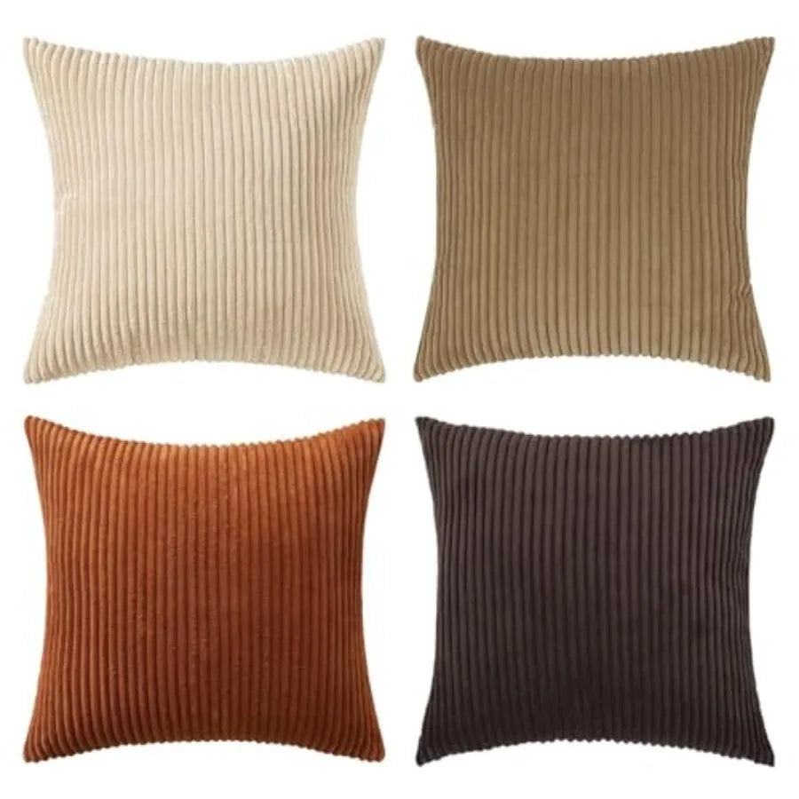 Modern Farmhouse Corduroy Throw Pillow Covers For Home Decor